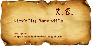 Király Barabás névjegykártya